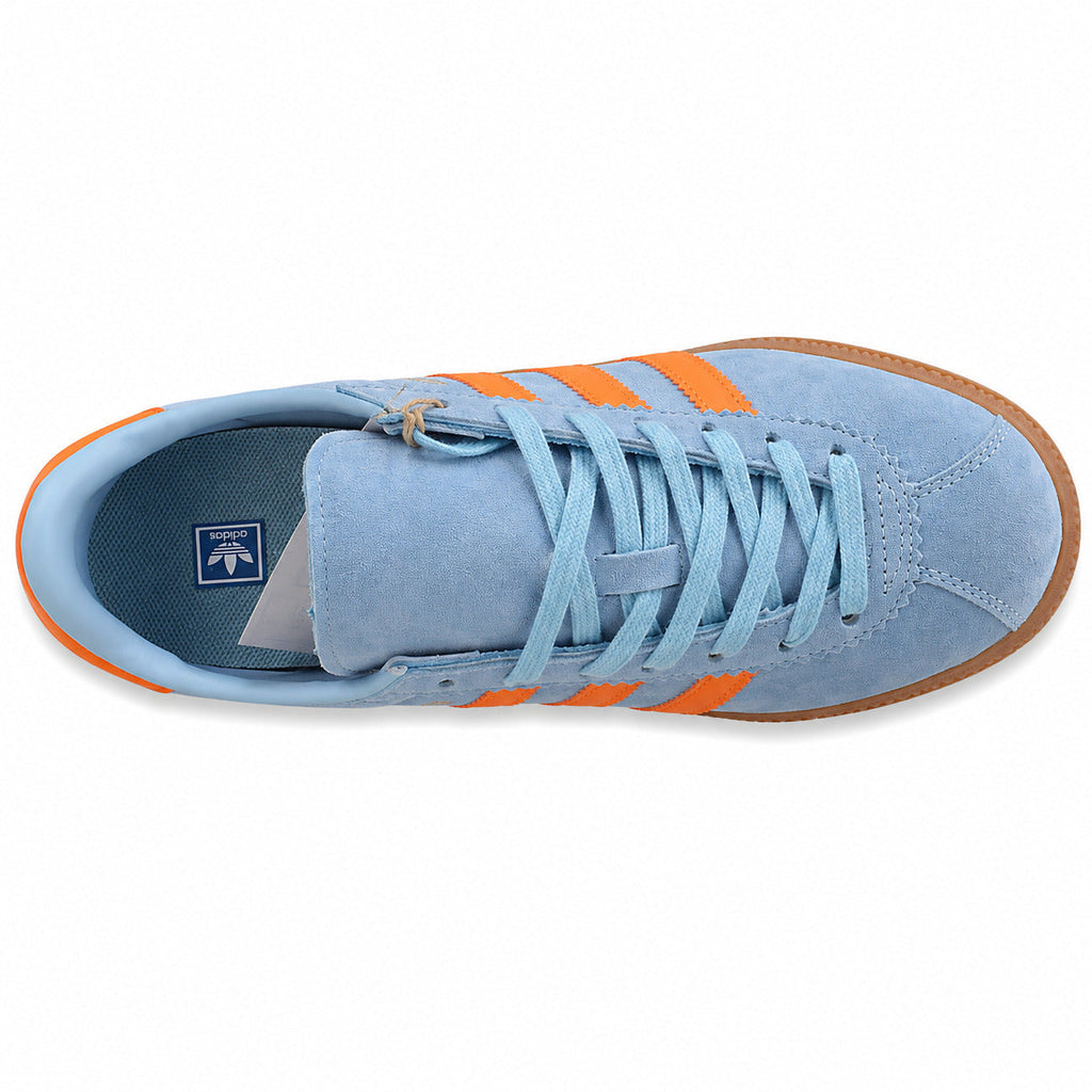 Adidas London ante azul cielo laranja vista superior cordones