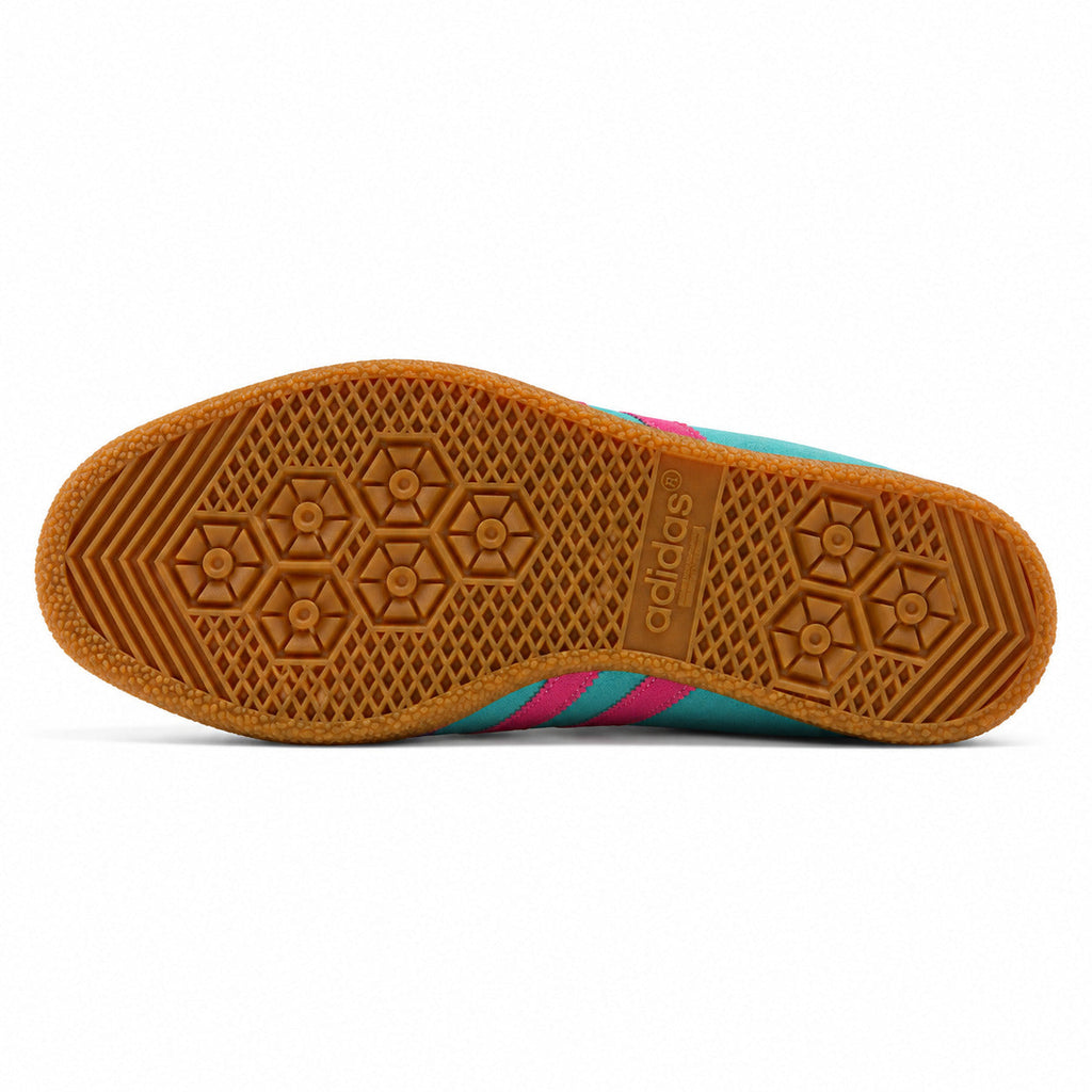 Adidas London verde menta y rosa, suela borracha vista inferior