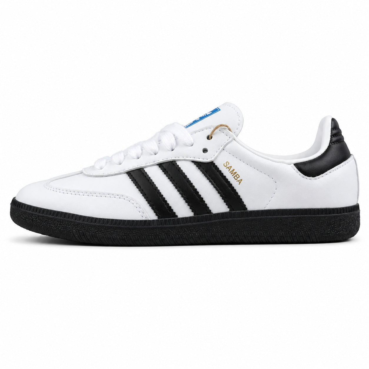 Adidas Samba OG branco preto suela negra lateral izquierdo