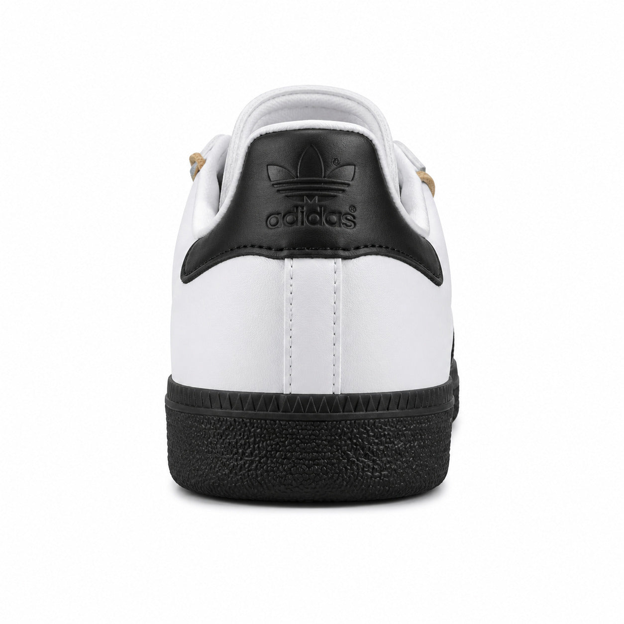Adidas Samba OG branco preto detalle talón Trefoil preto