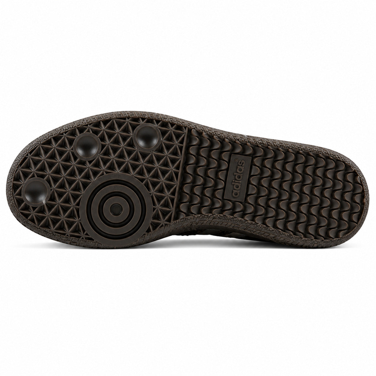 Adidas Samba OG crema leopardo suela inferior borracha castanho oscuro