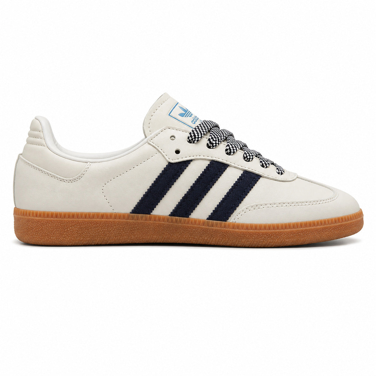 Adidas Samba OG crema marino suela borracha lateral derecho