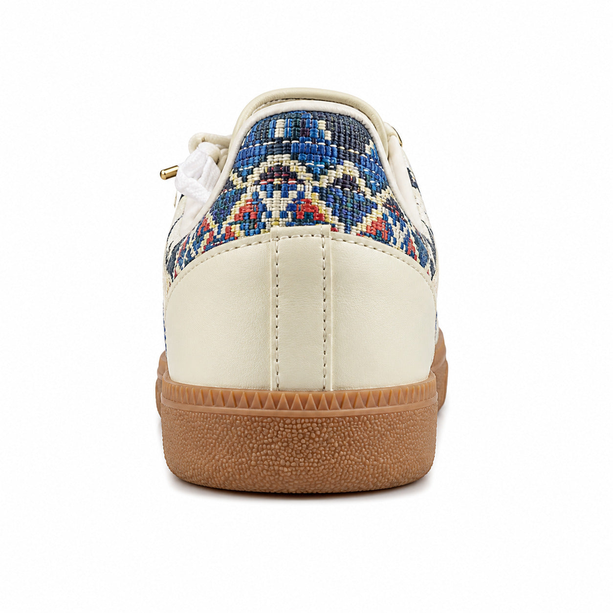 Adidas Samba OG crema detalle talón tapiz azul-marinho