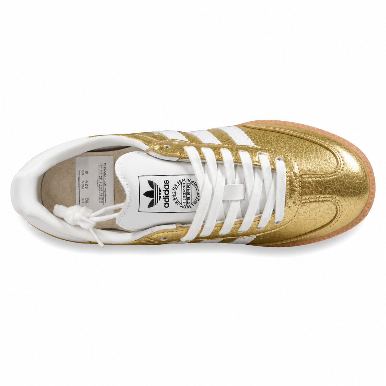 Adidas Samba OG dourado metalizado branco vista superior
