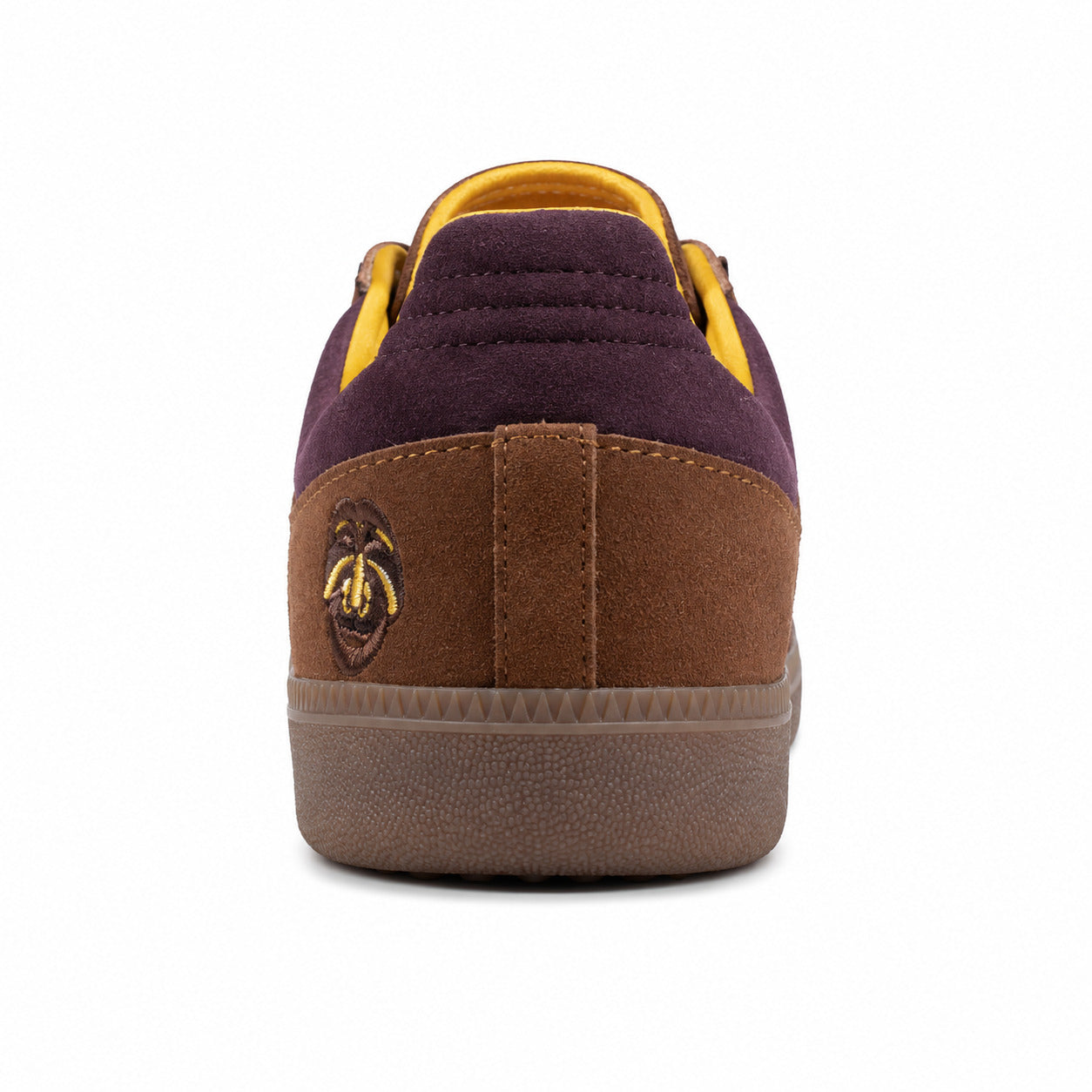 Adidas Samba OG castanho morado detalle talón abeja bordada