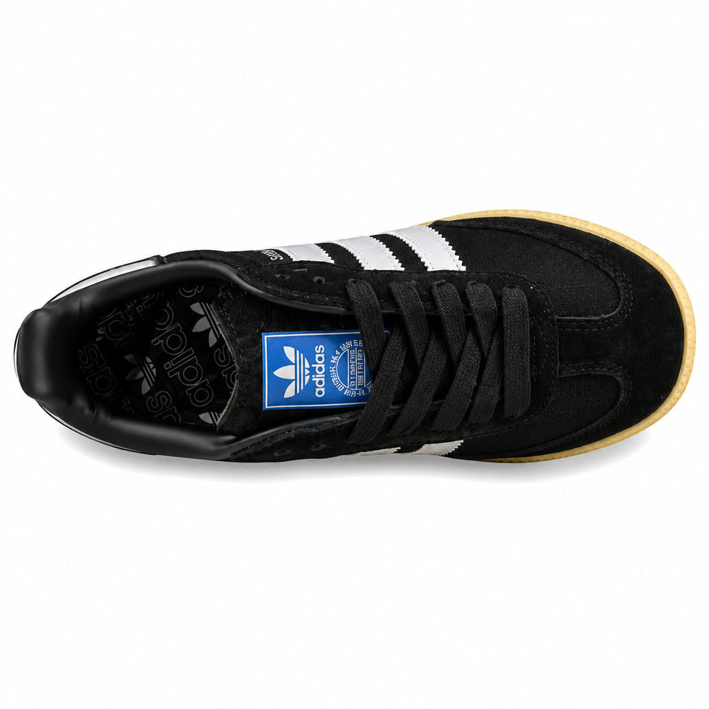 Adidas Samba OG preto ante bandas blancas suela borracha vista superior