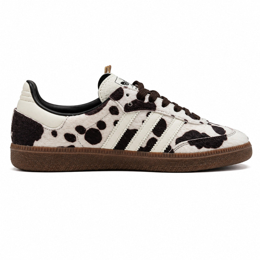Adidas Samba OG pelo potro estampado vaca branco lateral derecho