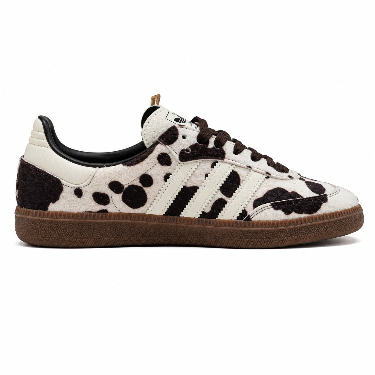 Adidas Samba OG pelo potro estampado vaca branco lateral derecho