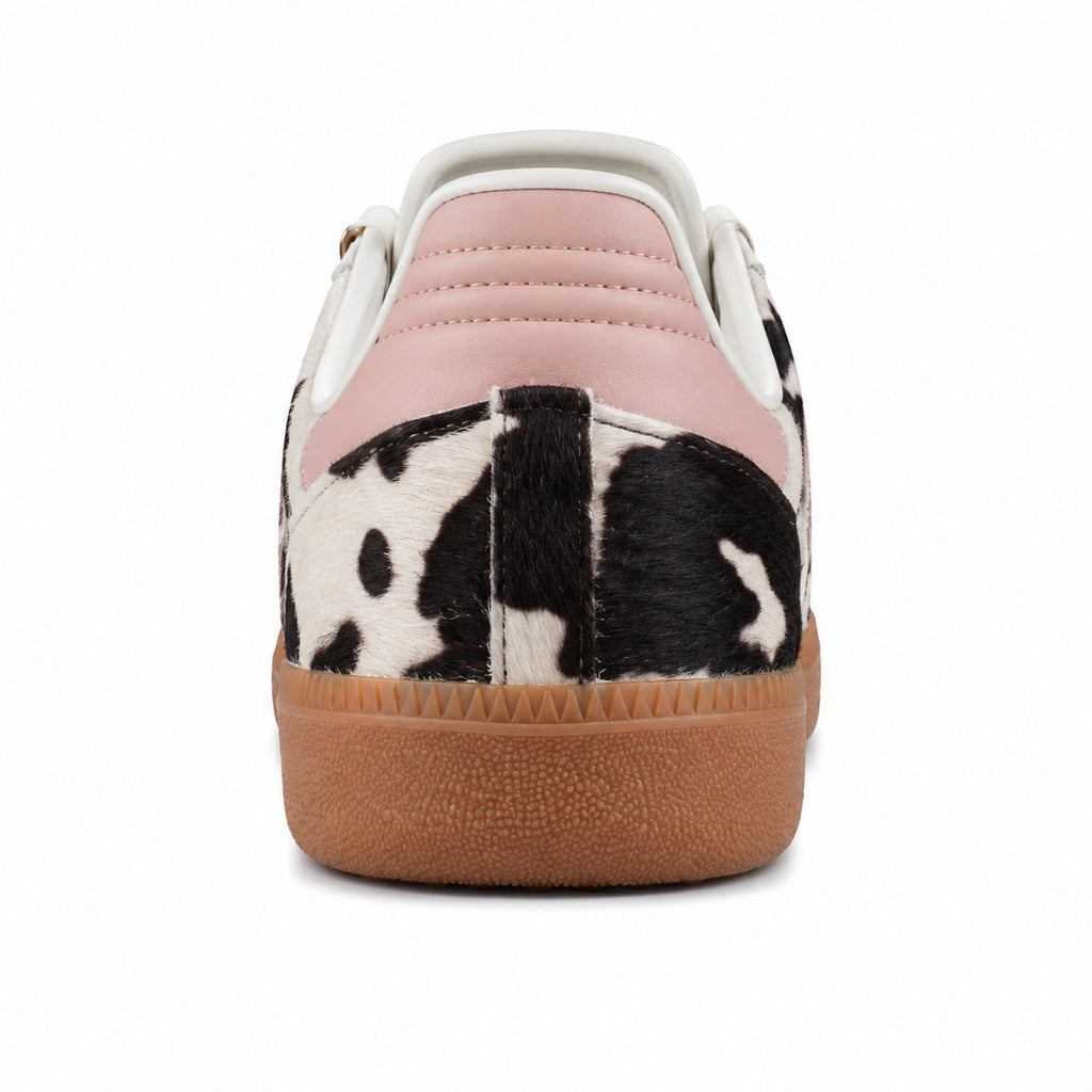 Adidas Samba OG pelo potro vaca detalle talón rosa suela borracha