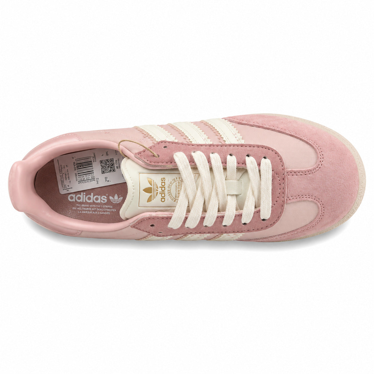 Adidas Samba OG rosa crema bandas volantes ante rosa vista superior