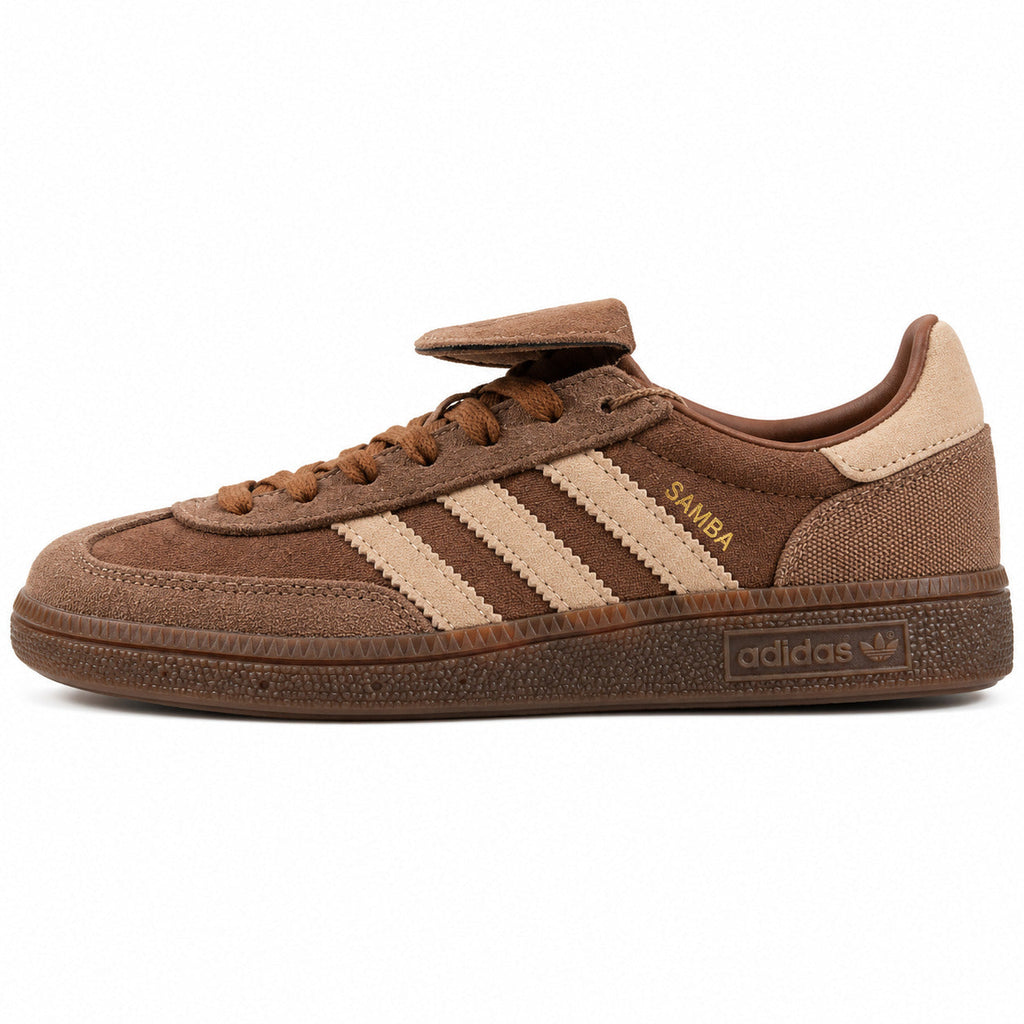 Adidas Samba Spezial castanho beige lateral izquierdo suela borracha