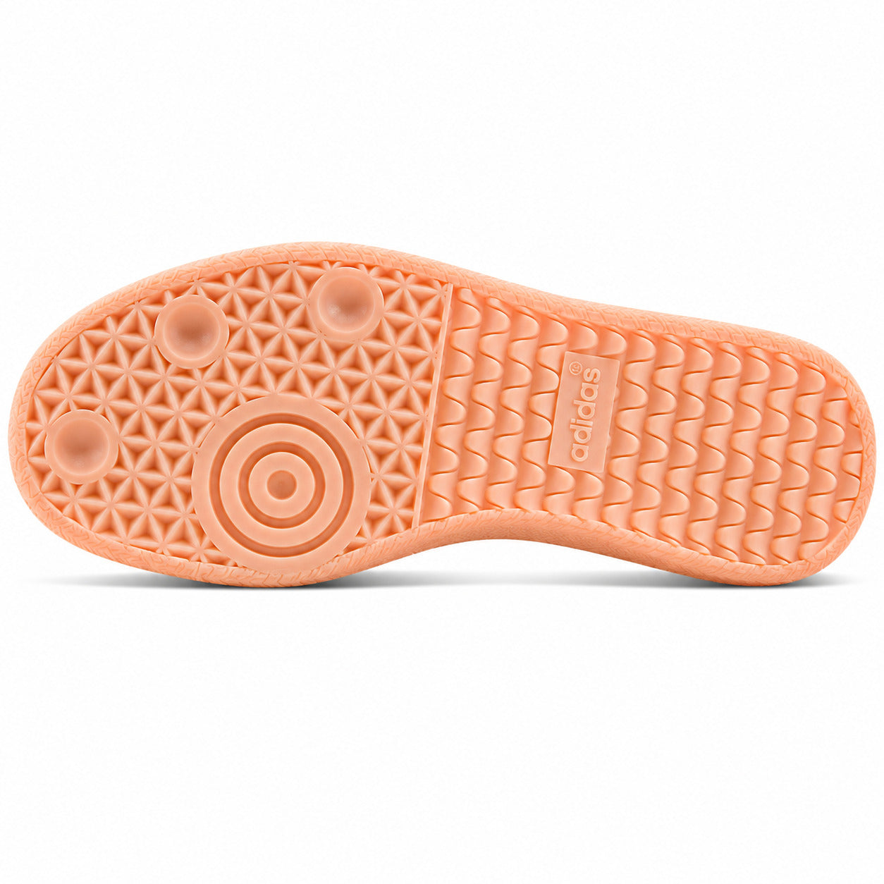 Adidas Samba Vegan branco suela borracha melocotón vista inferior