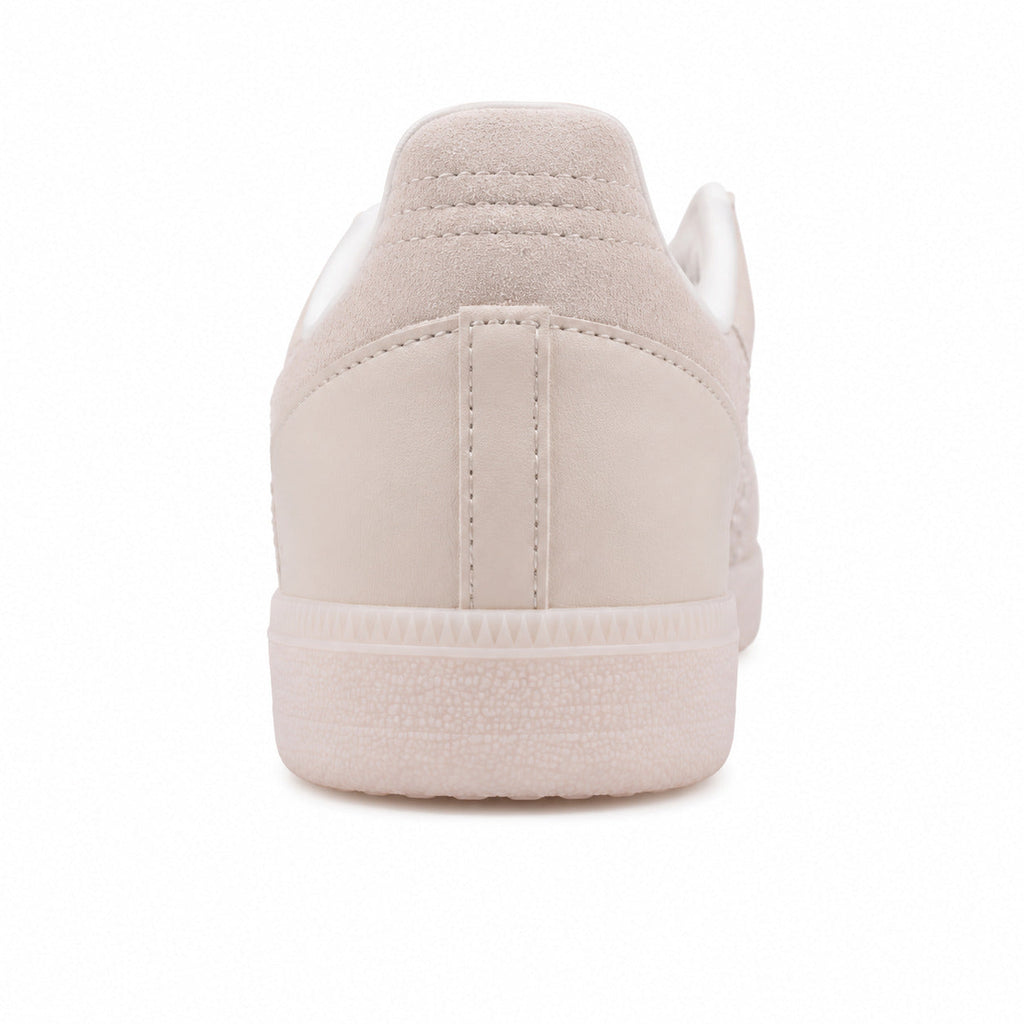 Adidas Samba Vegan crema detalle talón branco suela blanca rosada