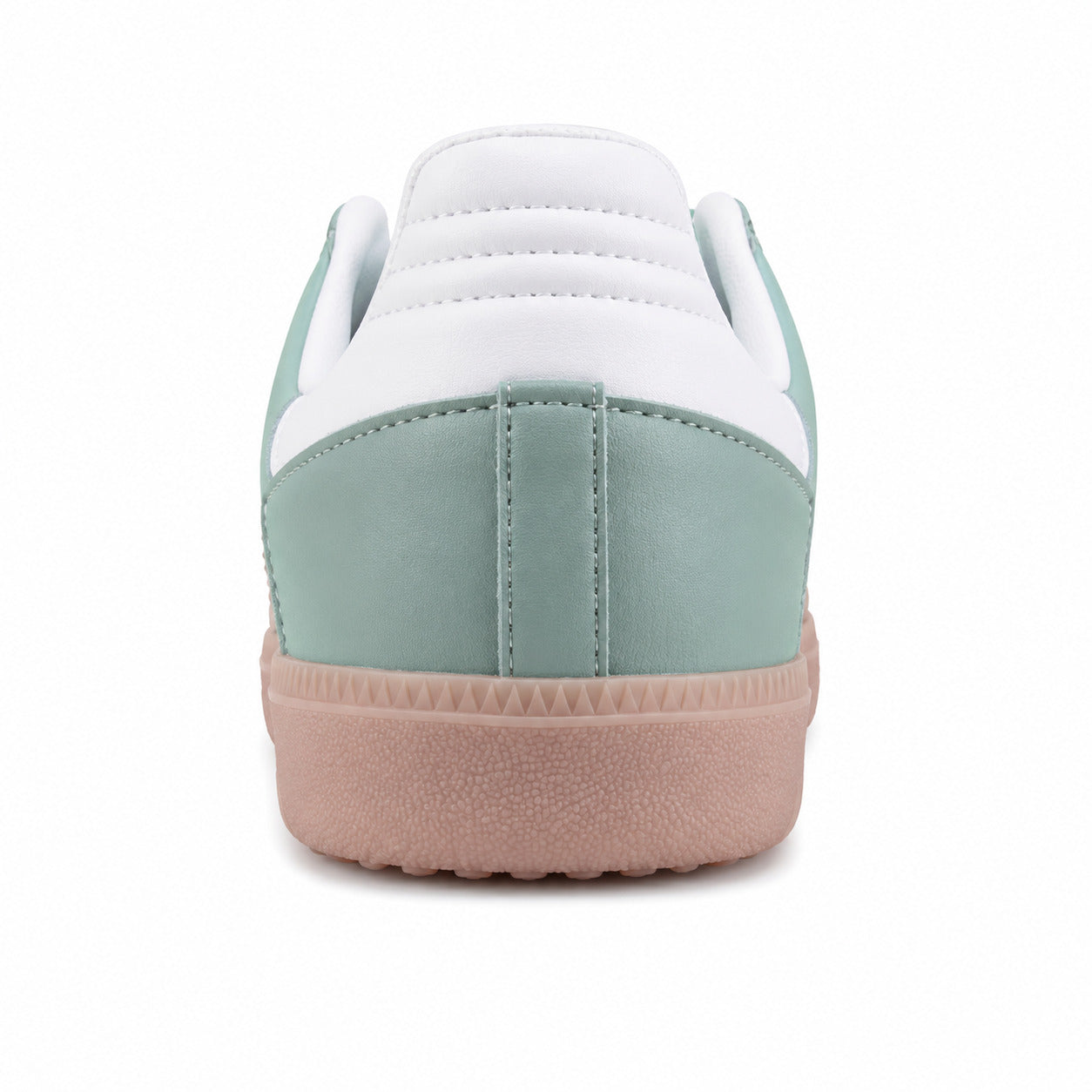 Adidas Samba Vegan menta detalle talón branco suela borracha melocotón