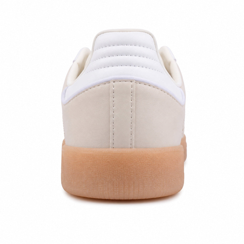 Adidas Sambae W crema detalle talón branco suela plataforma borracha caramelo