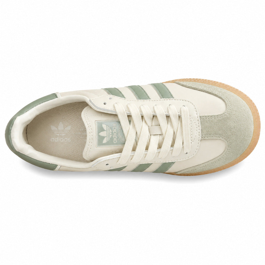 Adidas Sambae W crema menta ante salvia suela plataforma borracha vista superior