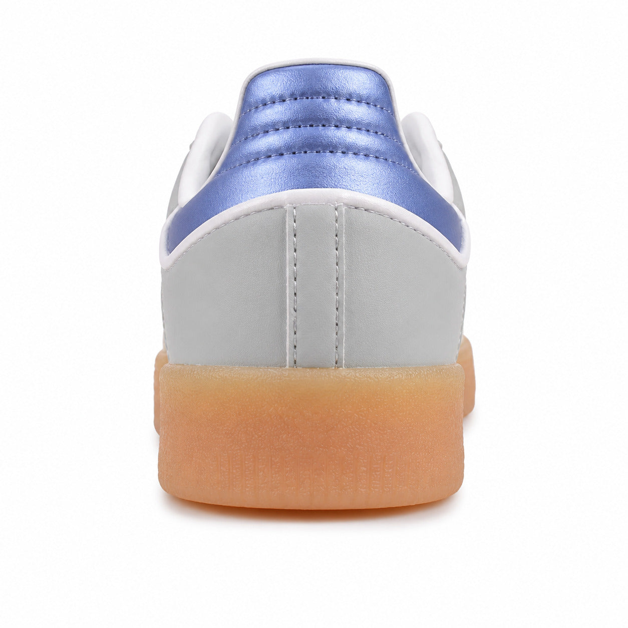 Adidas Sambae W cinzento hielo detalle talón metalizado azul periwinkle plataforma