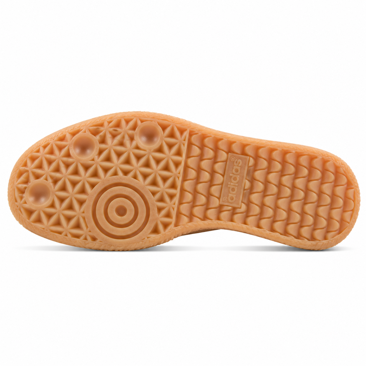 Adidas Sambae W preto suela plataforma borracha ámbar patrón geométrico vista inferior