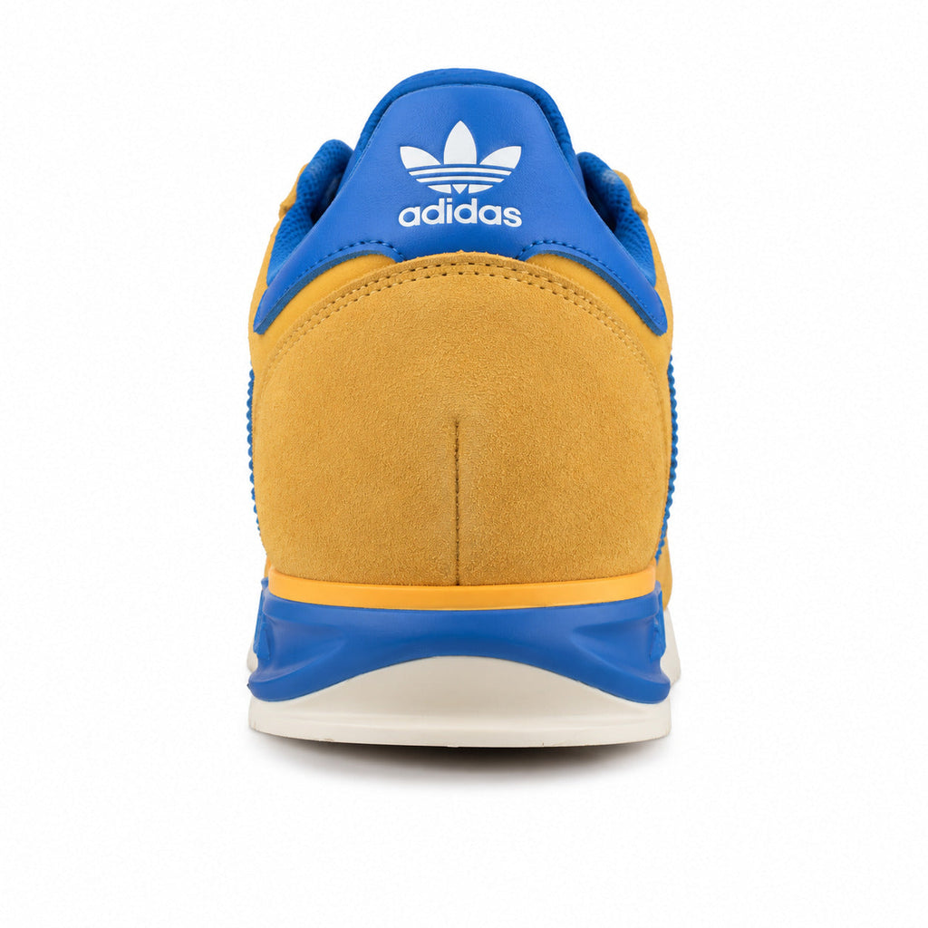 Adidas SL 72 amarelo mostaza detalle talón azul royal logo adidas