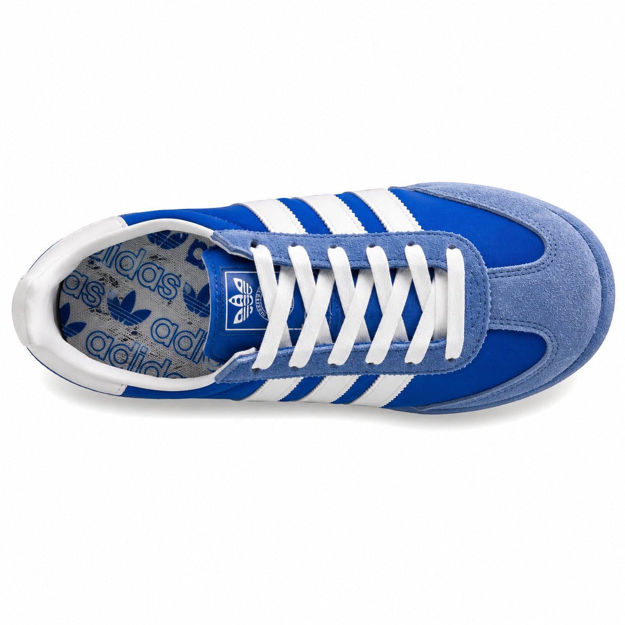 Adidas SL 72 azul royal branco cordones brancos plantilla adidas originals vista superior