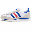 Adidas SL 72 branco ante cinzento bandas tricolor azul vermelho suela crema perfil izquierdo