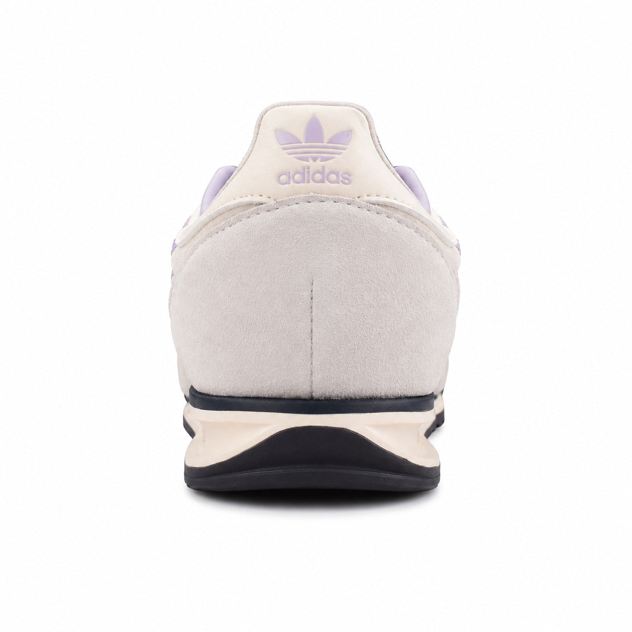 Adidas SL 72 crema detalle talón lila trefoil franja azul-marinho