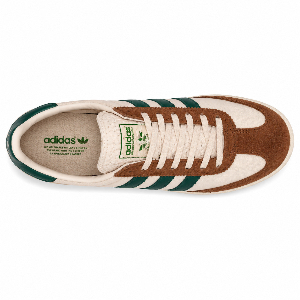 Adidas SL 72 crema castanho verde ante cordones crema plantilla heritage vista superior