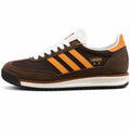 Adidas SL 72 castanho chocolate bandas laranja mediasuela crema perfil izquierdo