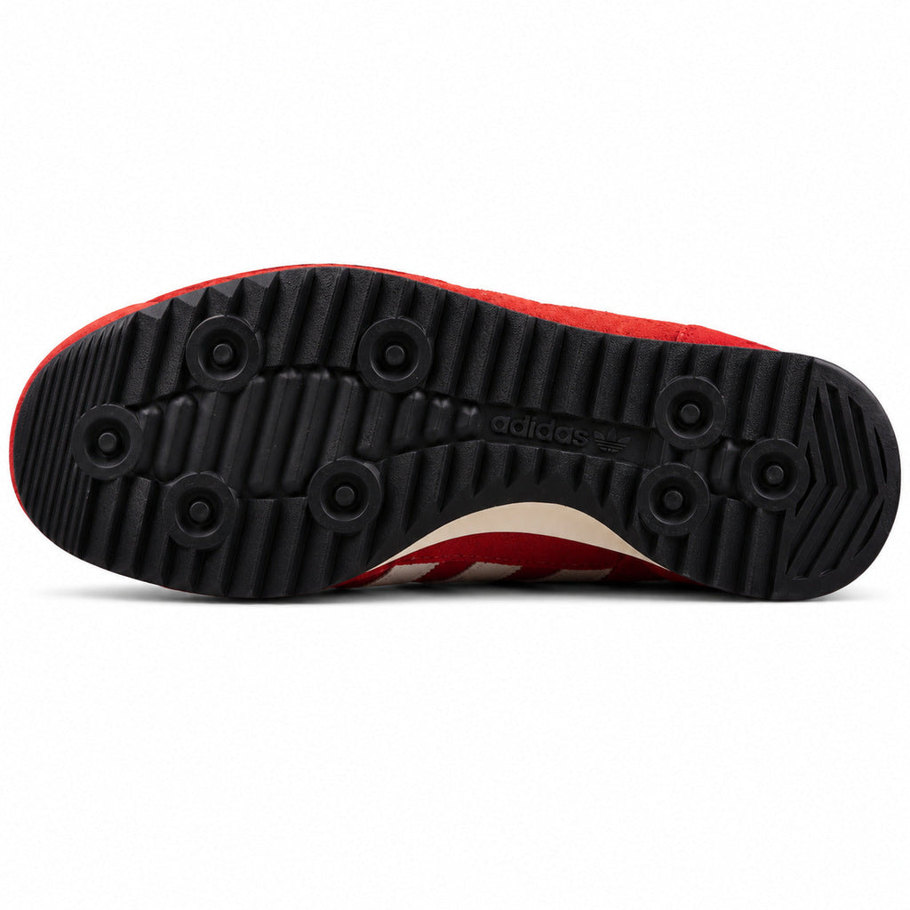Adidas SL 72 vermelho suela ripple borracha negra studs circulares vista inferior