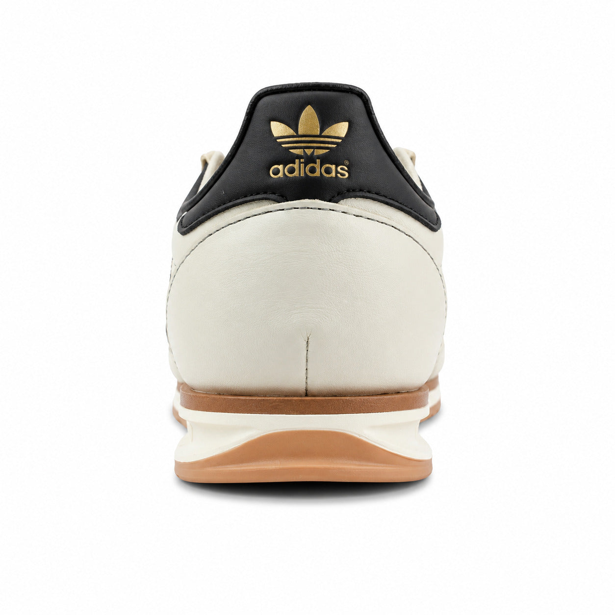 Adidas SL 72 RS crema detalle talón preto adidas dourado trefoil suela borracha