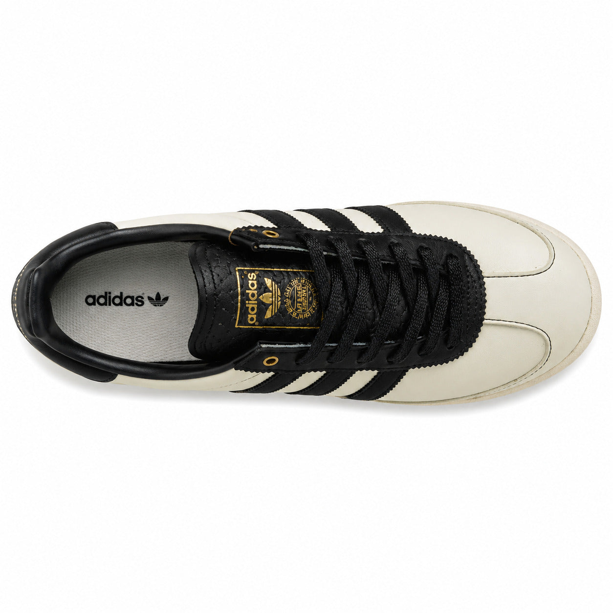 Adidas SL 72 RS crema preto cordones pretos medallón dourado vista superior