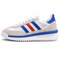 Adidas SL 72 RTN branco ante cinzento beige bandas tricolor azul vermelho boost perfil izquierdo