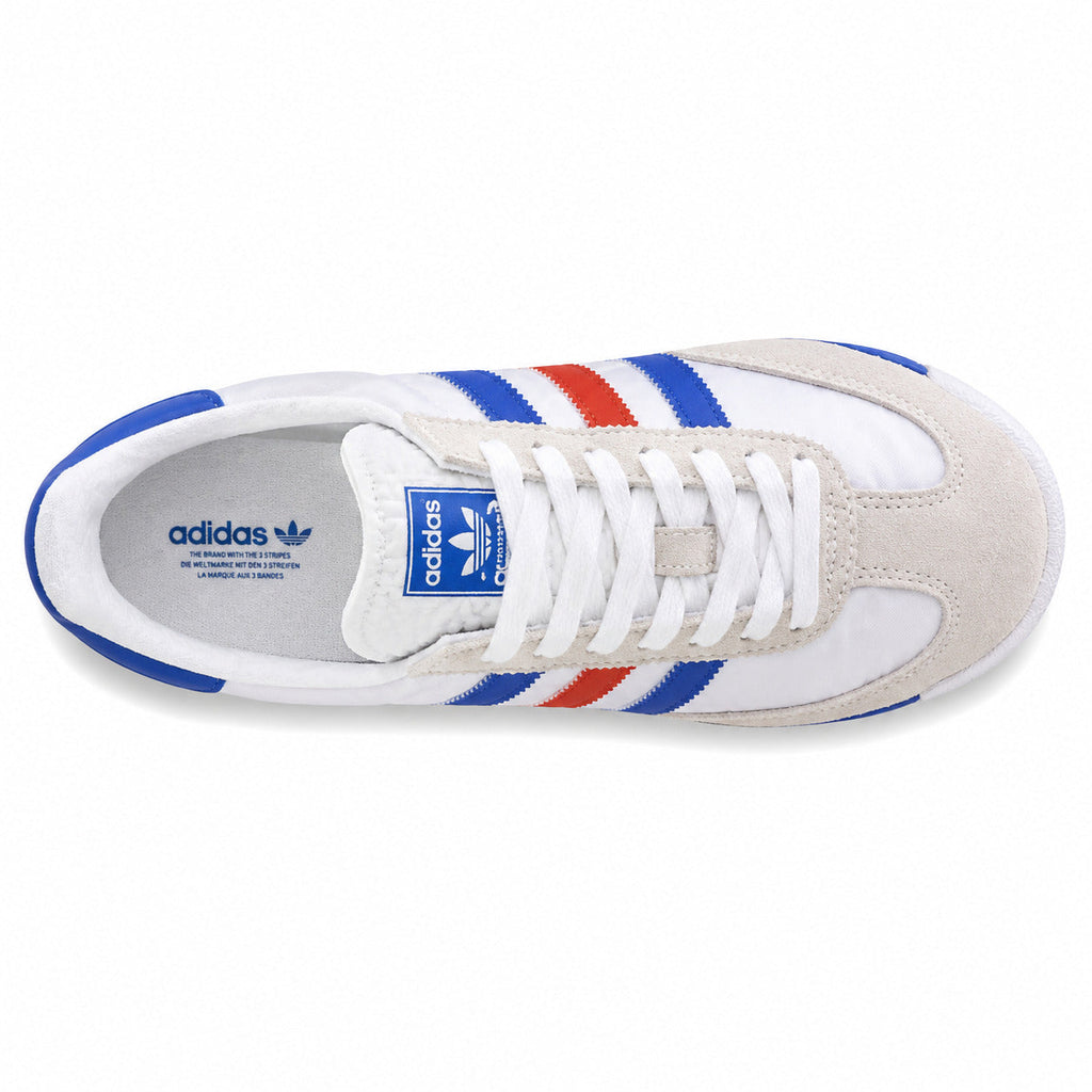 Adidas SL 72 RTN branco azul vermelho cordones brancos plantilla heritage lengüeta azul trefoil vista superior