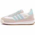 Adidas SL 72 RTN branco beige bandas azul cielo franja rosa boost perfil izquierdo