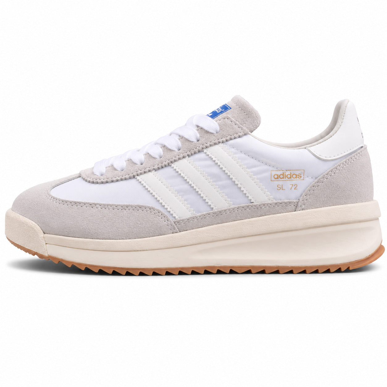 Adidas SL 72 RTN branco cinzento hielo bandas blancas suela boost borracha perfil izquierdo