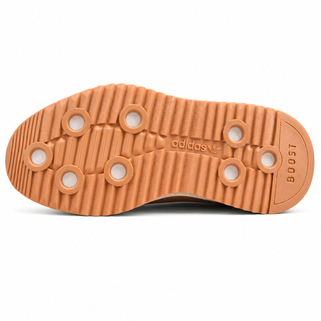 Adidas SL 72 RTN branco cinzento hielo suela boost borracha caramelo studs ripple vista inferior
