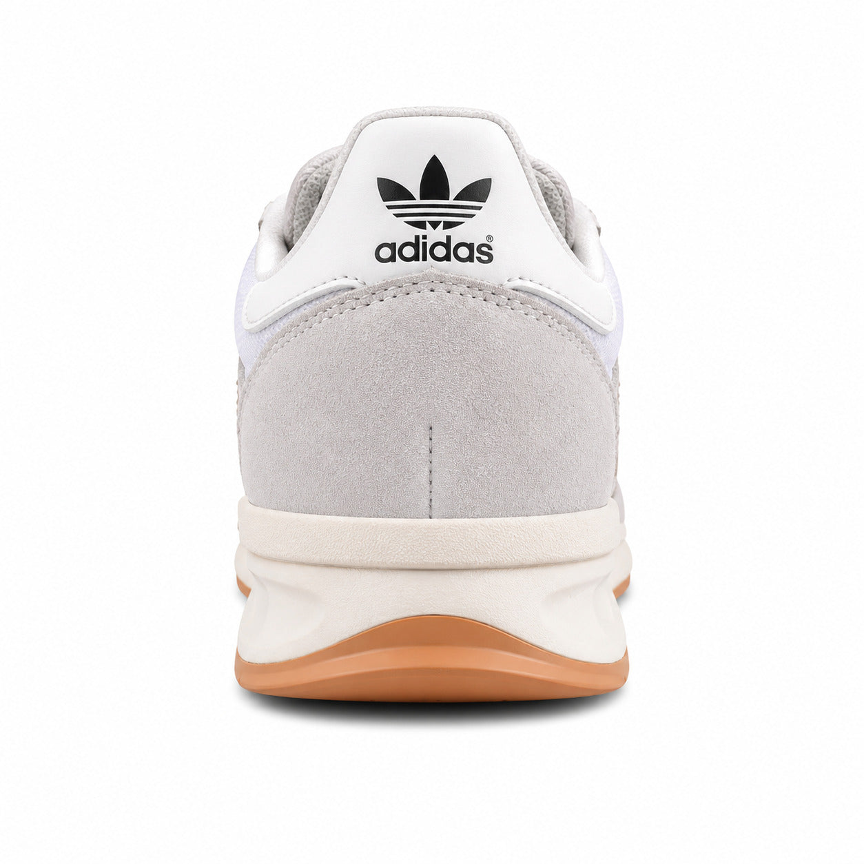 Adidas SL 72 RTN branco detalle talón trefoil preto mediasuela crema boost caramelo
