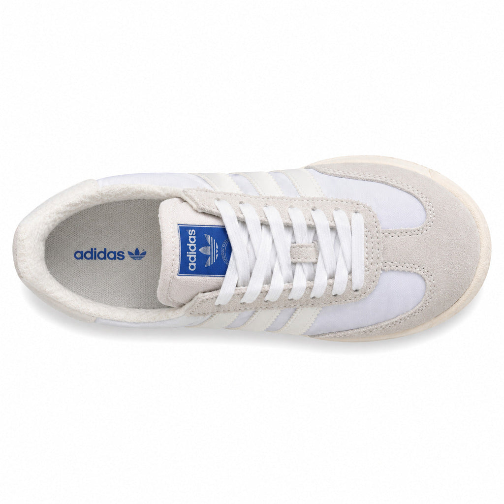 Adidas SL 72 RTN branco cinzento hielo panel lila cordones brancos lengüeta azul vista superior