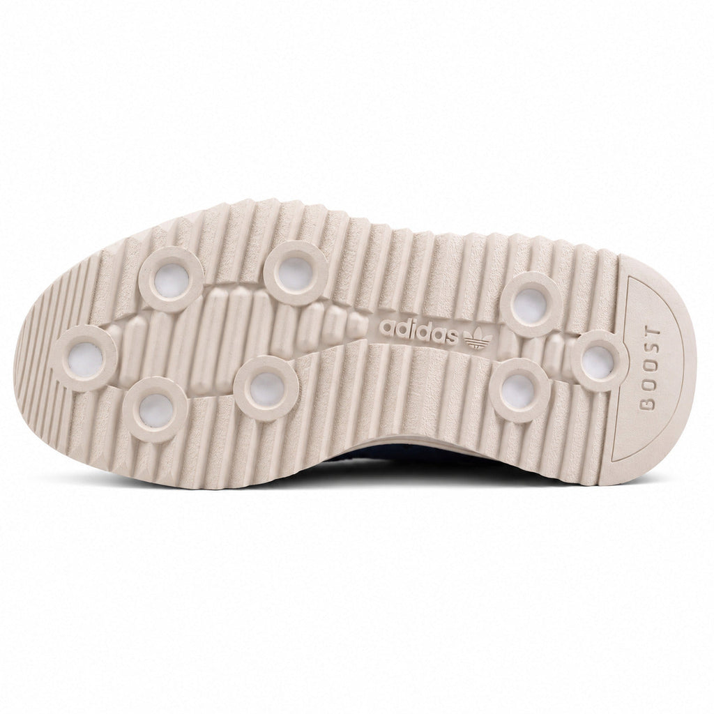 Adidas SL 72 RTN cinzento marino suela boost ripple crema studs circulares adidas vista inferior