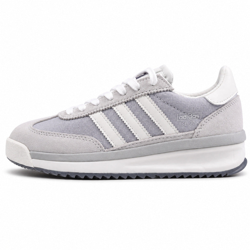 Adidas SL 72 RTN cinzento perla nylon twill ante bandas blancas boost perfil izquierdo
