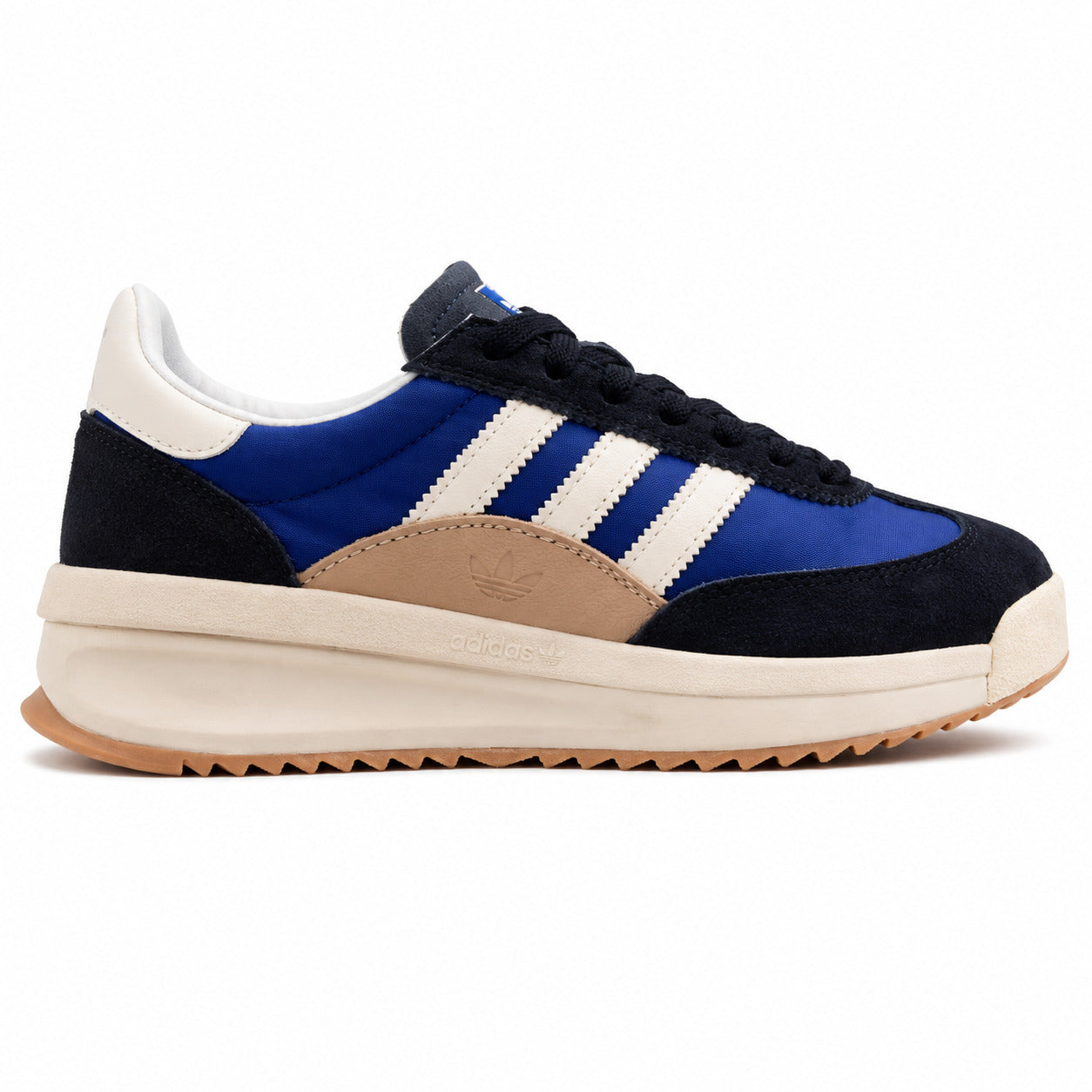 Adidas SL 72 RTN azul-marinho royal ante beige bandas crema boost perfil derecho
