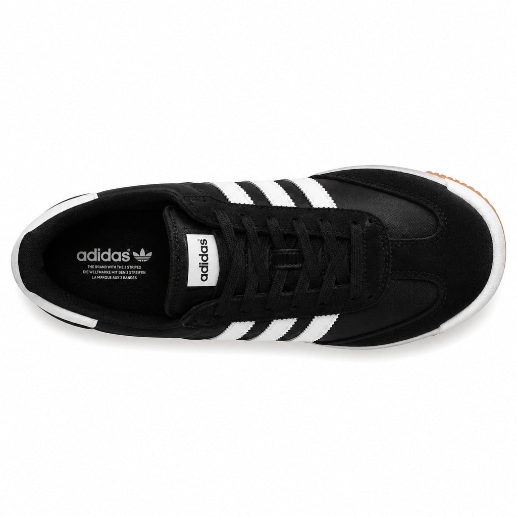 Adidas SL 72 RTN preto branco cordones pretos plantilla heritage adidas originals vista superior
