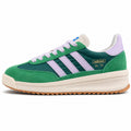 Adidas SL 72 RTN verde hierba teal bandas lila cordones brancos boost crema perfil izquierdo