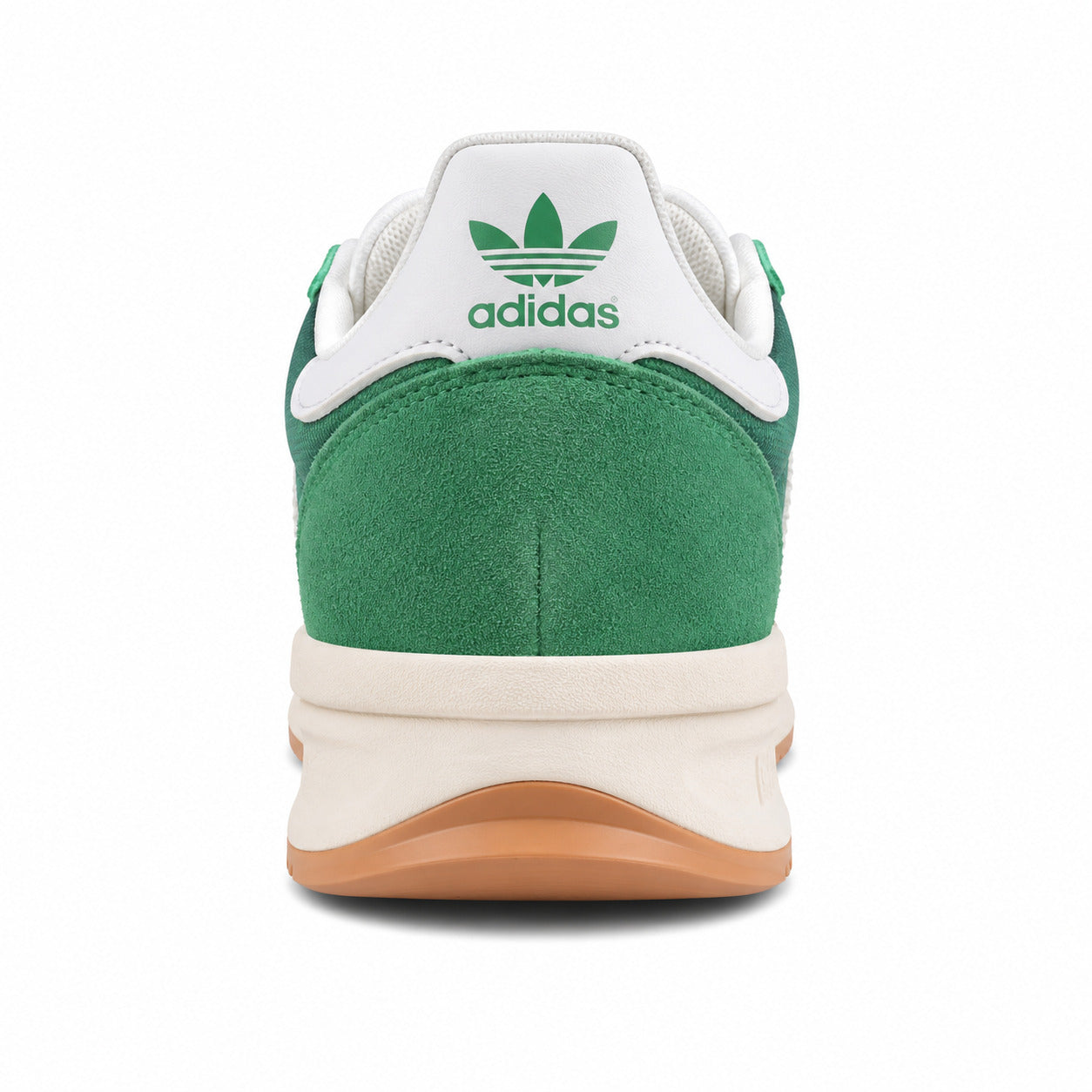 Adidas SL 72 RTN verde hierba detalle talón branco trefoil verde tab lila mediasuela crema