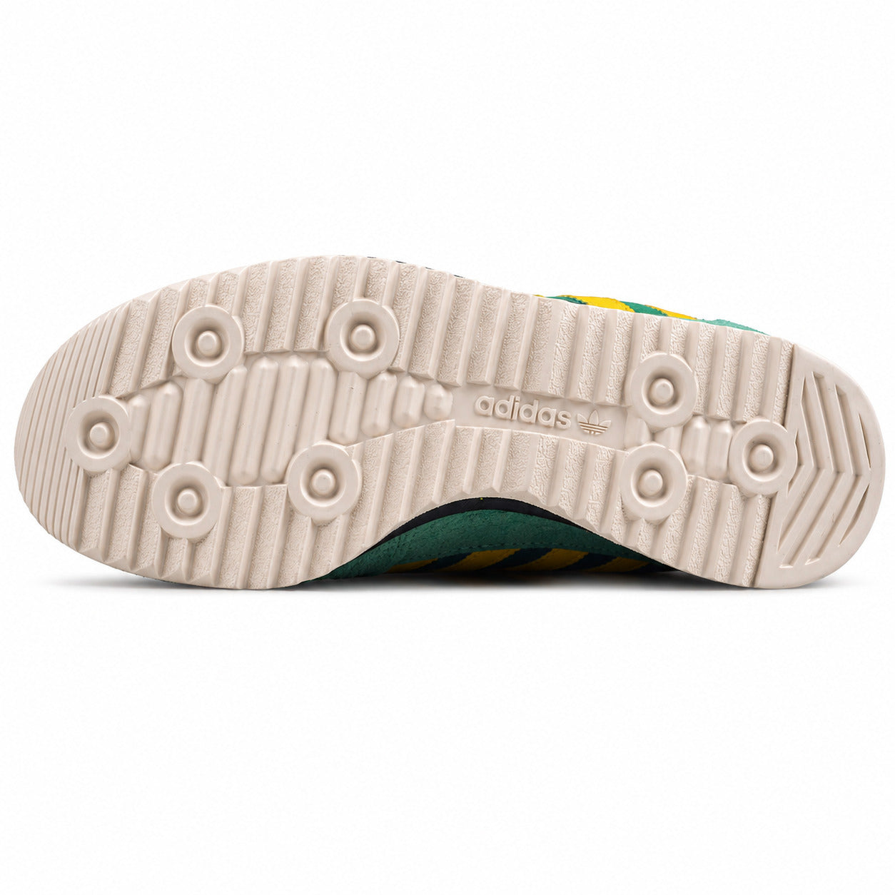 Adidas SL 72 verde esmeralda suela ripple crema studs circulares adidas vista inferior