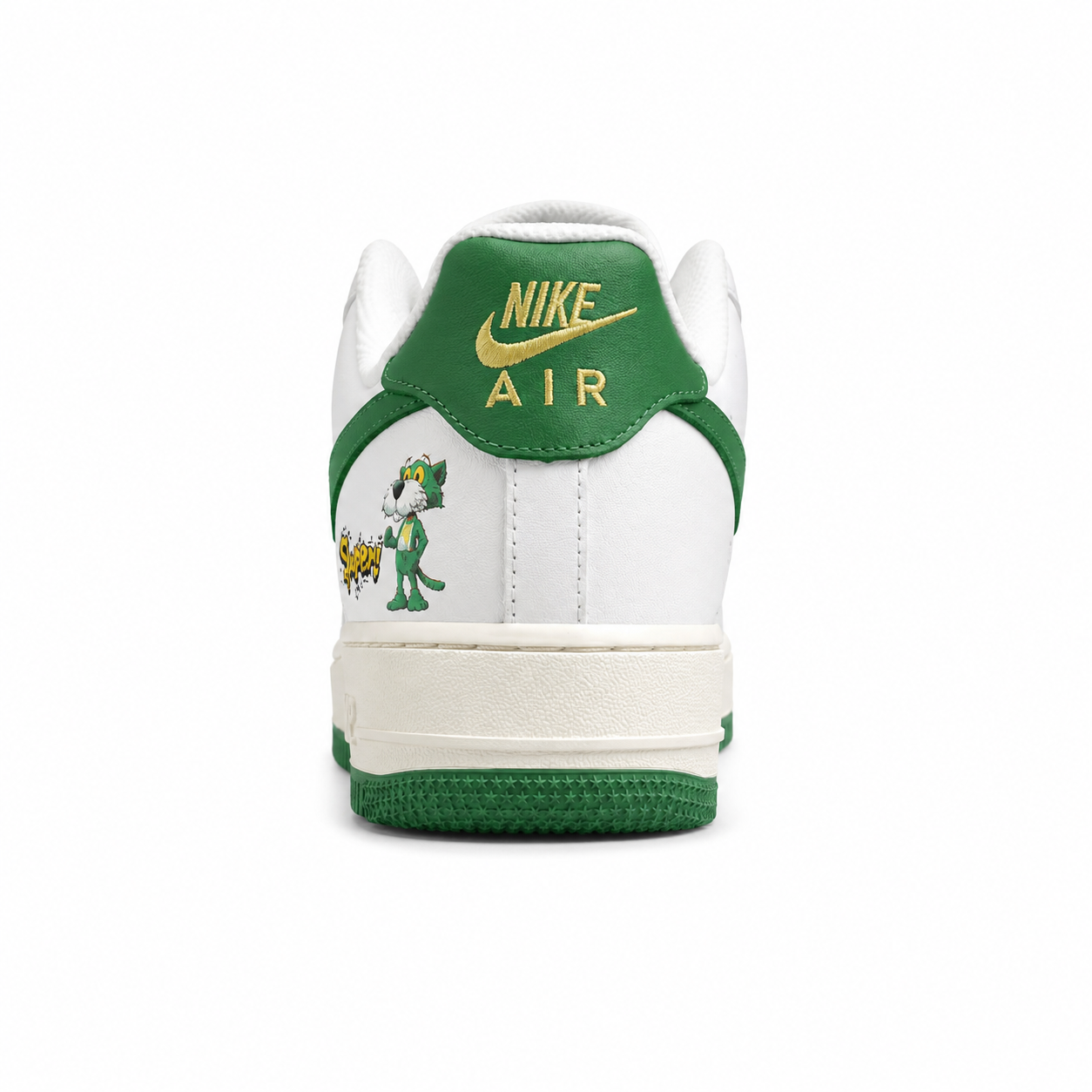 Nike Air Force 1 07 branco verde amarelo suela verde