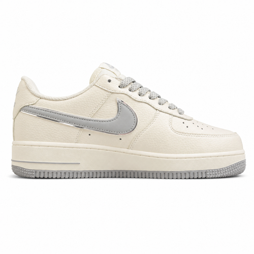 Nike Air Force 1 07 Flex crema cinzento plata lateral derecha