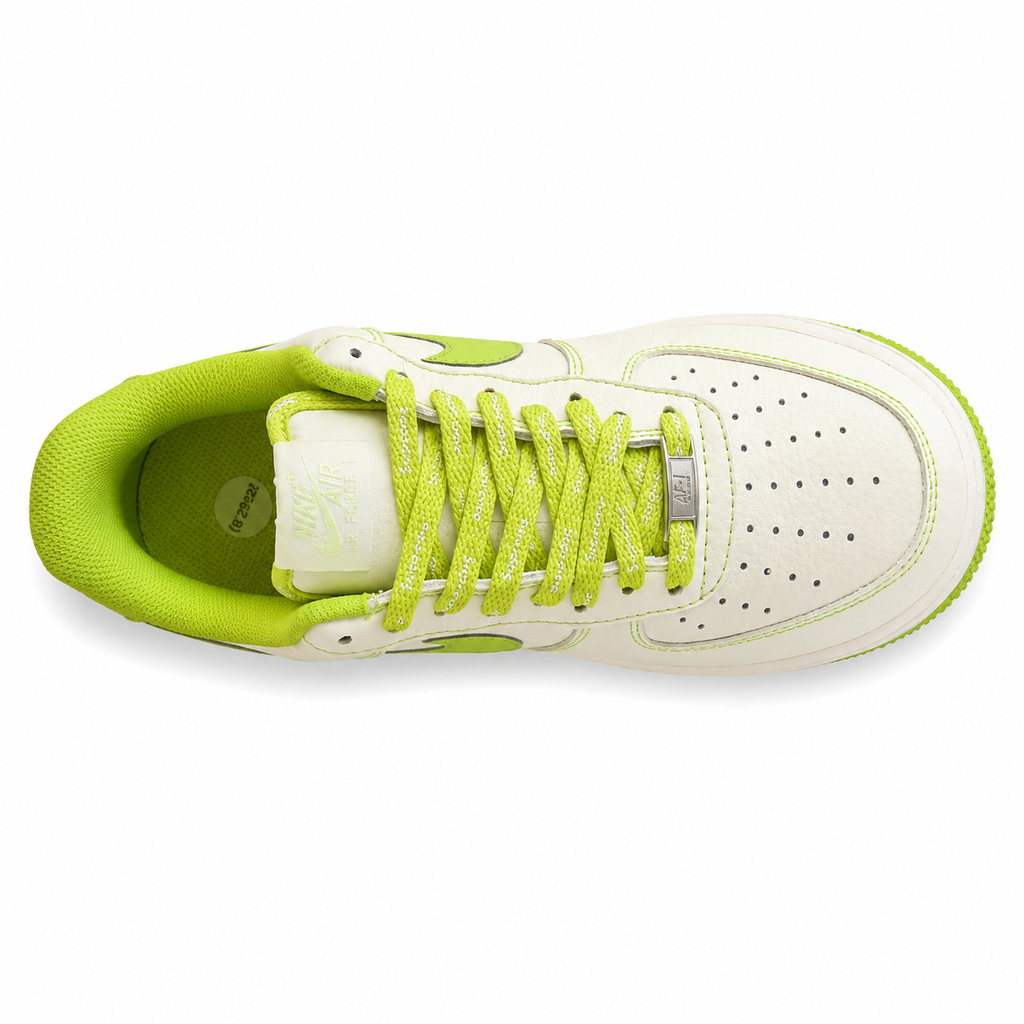 Nike Air Force 1 07 x Supreme branco verde lima vista superior