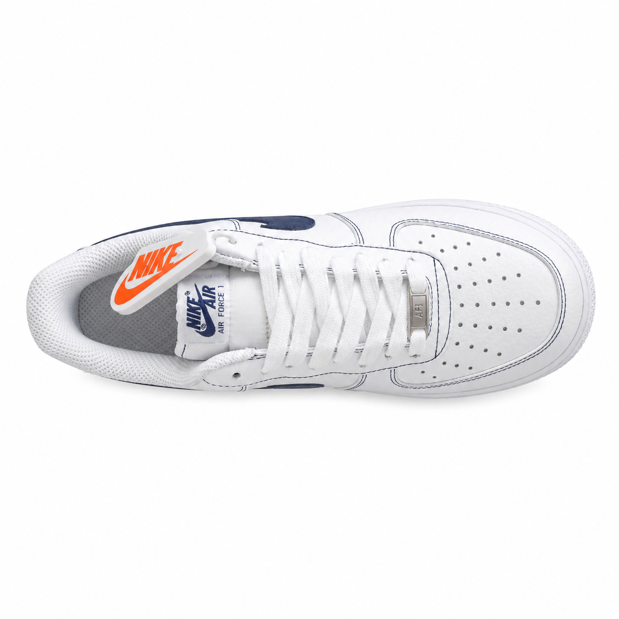 Nike Air Force 1 Low branco azul vista superior plantilla