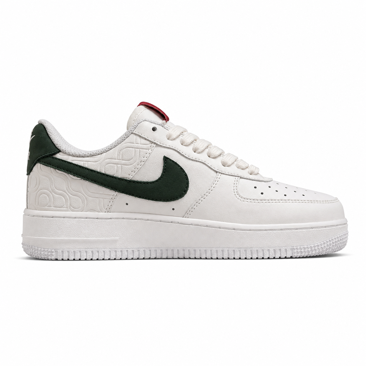 Nike Air Force 1 Low branco verde oscuro lateral derecha